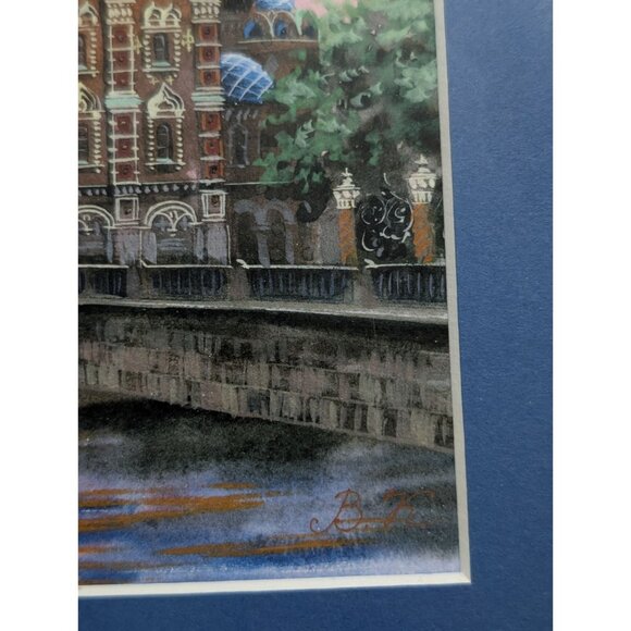 Framed Watercolor Painting Of Church of The Savior on Spilled Blood St. Petersbu - Picture 9 of 15